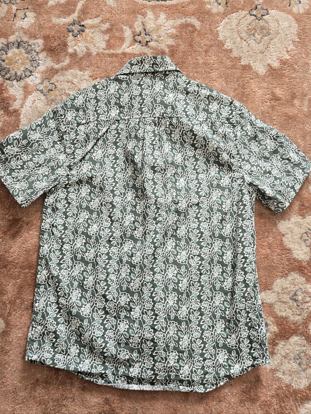 Crewcuts Green and White Floral Button-Down Shirt - Picture 5 of 5